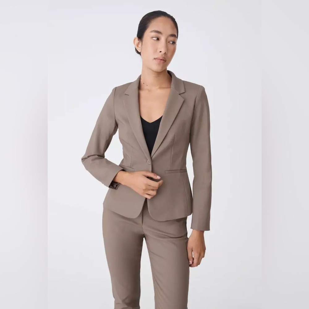 Ann Taylor Tan Brown Two Button Blazer